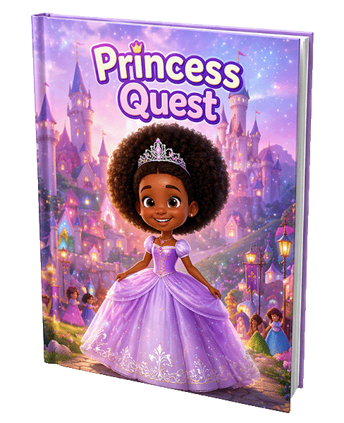 Princess Quest – personalised children's storybook cover mockup