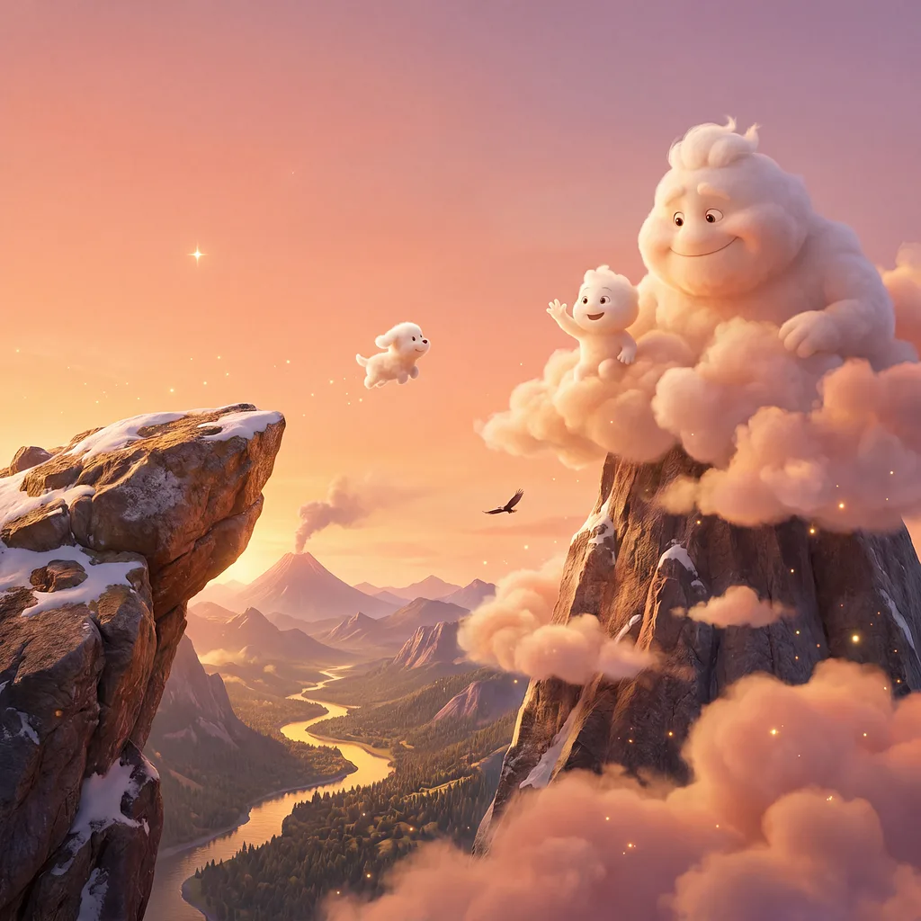 A child in a kingdom of castles built above the clouds
